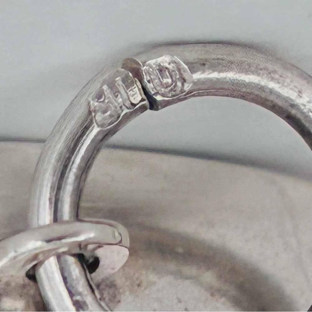 Vintage Silver & Coral Horn Pendant, no chain